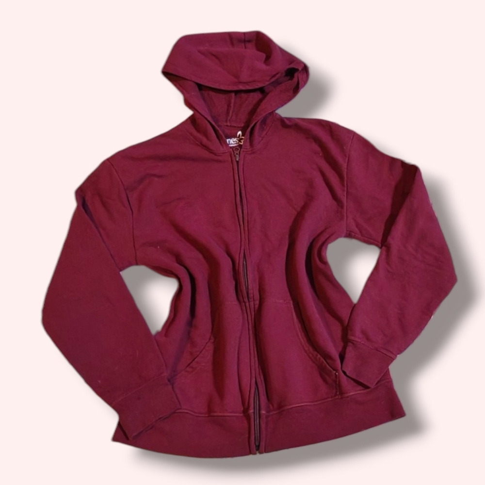 Hanes Maroon Zip-Up Hoodie
